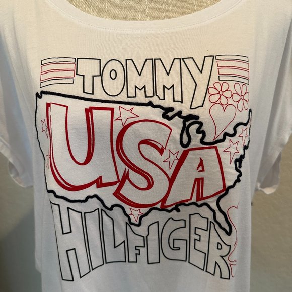 TOMMY HILFIGER USA Embroidered T-Shirt - XL - Picture 7 of 8